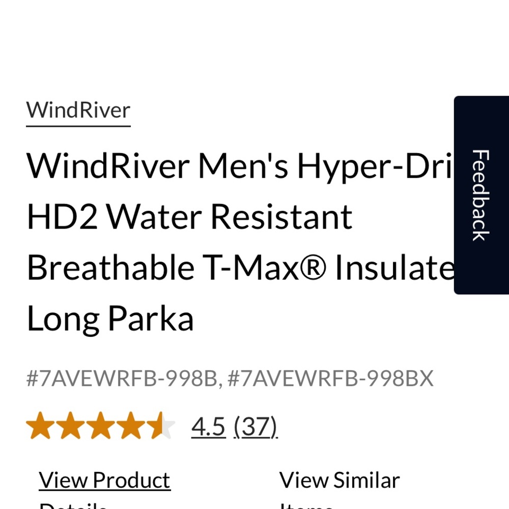 Men's Hyper-Dri® HD2 Water Resistant Breathable T-Max® Insulated Long Parka - Picture 5 of 9